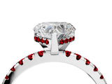 White gold Heart Cut Diamond Solitaire Ring with Round with Ruby side stone Pavé Band and Four-Prong Setting_40