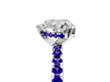 White gold Heart Cut Diamond Solitaire Ring with Round with Tanzanite side stone Pavé Band and Four-Prong Setting_47