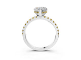 White gold Heart Cut Diamond Solitaire Ring with Round with Yellow Sapphire side stone Pavé Band and Four-Prong Setting_39