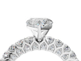White gold Heart Cut Diamond Solitaire Ring with Shared Prong Pavé Band and Four-Prong Setting_128