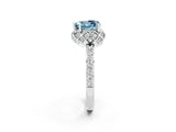 White gold Heart Cut Diamond Solitaire Ring with Shared Prong Pavé Band_2