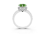 White gold Heart Cut Diamond Solitaire Ring with Shared Prong Pavé Band_3