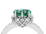 White gold Heart Cut Diamond Solitaire Ring with Shared Prong Pavé Band_4
