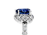 White gold Heart Cut Diamond Solitaire Ring with Shared Prong Pavé Band_5