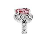 White gold Heart Cut Diamond Solitaire Ring with Shared Prong Pavé Band_5