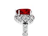 White gold Heart Cut Diamond Solitaire Ring with Shared Prong Pavé Band_5