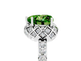 White gold Heart Cut Diamond Solitaire Ring with Shared Prong Pavé Band_5