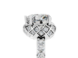 White gold Heart Cut Diamond Solitaire Ring with Shared Prong Pavé Band_5