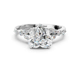 White gold Heart Cut Diamond Solitaire Ring with Side Stones and Four-Prong Setting_64