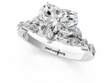 White gold Heart Cut Diamond Solitaire Ring with Side Stones and Four-Prong Setting_66