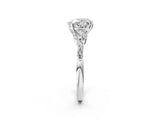 White gold Heart Cut Diamond Solitaire Ring with Side Stones and Four-Prong Setting_67