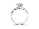 White gold Heart Cut Diamond Solitaire Ring with Side Stones and Four-Prong Setting_68