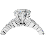 White gold Heart Cut Diamond Solitaire Ring with Side Stones and Four-Prong Setting_69