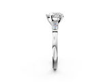 White gold Heart Cut Diamond Solitaire Ring with Tapered Baguette Accents and Four-Prong Setting_84