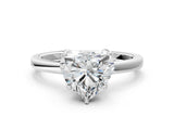 White gold Heart Cut Diamond Solitaire Ring with Thin Band and Prong Setting_20