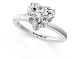 White gold Heart Cut Diamond Solitaire Ring with Thin Band and Prong Setting_21