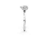 White gold Heart Cut Diamond Solitaire Ring with Thin Band and Prong Setting_22