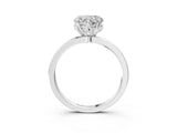 White gold Heart Cut Diamond Solitaire Ring with Thin Band and Prong Setting_23