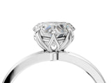 White gold Heart Cut Diamond Solitaire Ring with Thin Band and Prong Setting_24