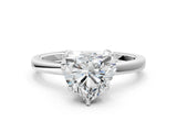White gold Heart Cut Diamond Solitaire Ring with Thin Band and Prong Setting_44