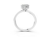 White gold Heart Cut Diamond Solitaire Ring with Thin Band and Prong Setting_47