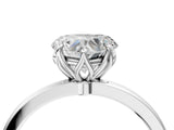 White gold Heart Cut Diamond Solitaire Ring with Thin Band and Prong Setting_48