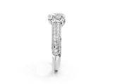 White gold Heart Cut Diamond Solitaire Ring with Three-Row Pavé Band and Four-Prong Setting_47
