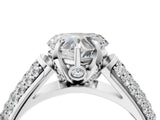 White gold Heart Cut Diamond Solitaire Ring with Three-Row Pavé Band and Four-Prong Setting_49