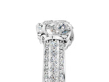 White gold Heart Cut Diamond Solitaire Ring with Three-Row Pavé Band and Four-Prong Setting_50