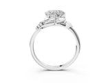 White gold Heart Cut Diamond Solitaire Ring with Twist Band and Four-Prong Setting_118