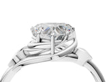 White gold Heart Cut Diamond Solitaire Ring with Twist Band and Four-Prong Setting_121