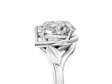 White gold Heart Cut Diamond Solitaire Ring with Twist Band and Four-Prong Setting_122