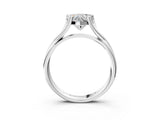 White gold Heart Cut Diamond Solitaire Twist Band Prong Setting Ring_81
