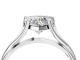 White gold Heart Cut Diamond Solitaire Twist Band Prong Setting Ring_83