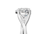 White gold Heart Cut Diamond Solitaire Twist Band Prong Setting Ring_83