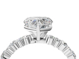 White gold Heart Cut Diamond Solitaire with Side Stones, Pave Band, Four-Prong Setting_503