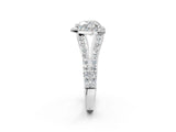 White gold Heart Cut Diamond Split Shank Halo Ring with Four-Prong Setting_66