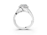 White gold Heart Cut Diamond Split Shank Halo Ring with Four-Prong Setting_67