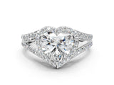 White gold Heart Cut Diamond Split Shank Halo Ring with Four-Prong Setting_68
