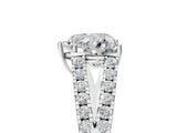White gold Heart Cut Diamond Split Shank Pavé Engagement Ring with Four-Prong Setting_96