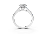 White gold Heart Cut Diamond Split Shank Pavé Engagement Ring with Four-Prong Setting_97