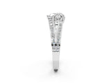 White gold Heart Cut Diamond Split Shank Ring with Pavé Band and Four-Prong Setting_50