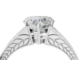 White gold Heart Cut Diamond Split Shank Ring with Pavé Band and Four-Prong Setting_52