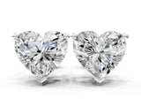 10K White Gold 0.51 Carat E-F VVS-VS Heart Diamond Stud Earrings