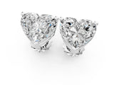 10K White Gold 0.51 Carat E-F VVS-VS Heart Diamond Stud Earrings