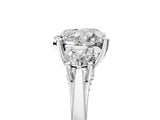 White gold Heart Cut Diamond Three-Stone Engagement Ring with Prong Setting and Pavé Band_12