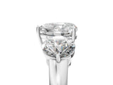White gold Heart Cut Diamond Three-Stone Ring with Prong Setting and Classic Band_141
