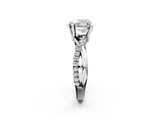 White gold Heart Cut Diamond Twist Band Solitaire with Prong Setting_67