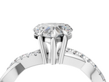 White gold Heart Cut Diamond Twist Band Solitaire with Prong Setting_73