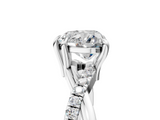 White gold Heart Cut Diamond Twist Band Solitaire with Prong Setting_74